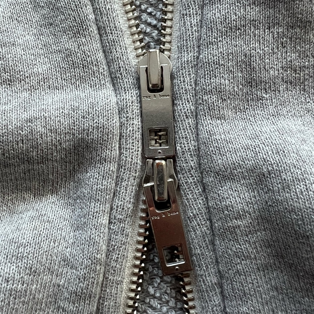 rag & bone Light Gray Zip Front Hoodie - Picture 6 of 9